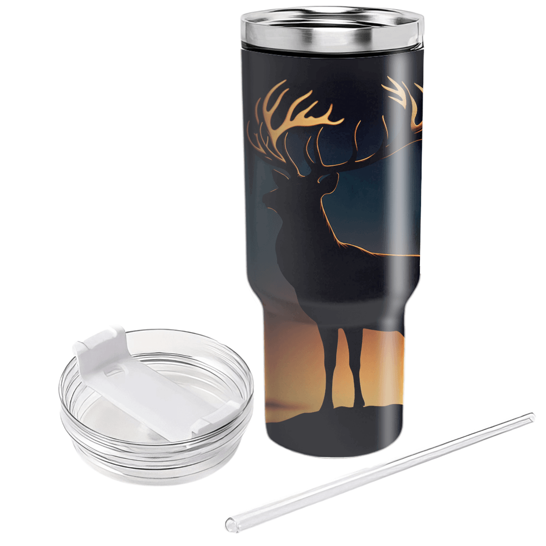 Golden Stag Silhouette  Decorative Tumblers