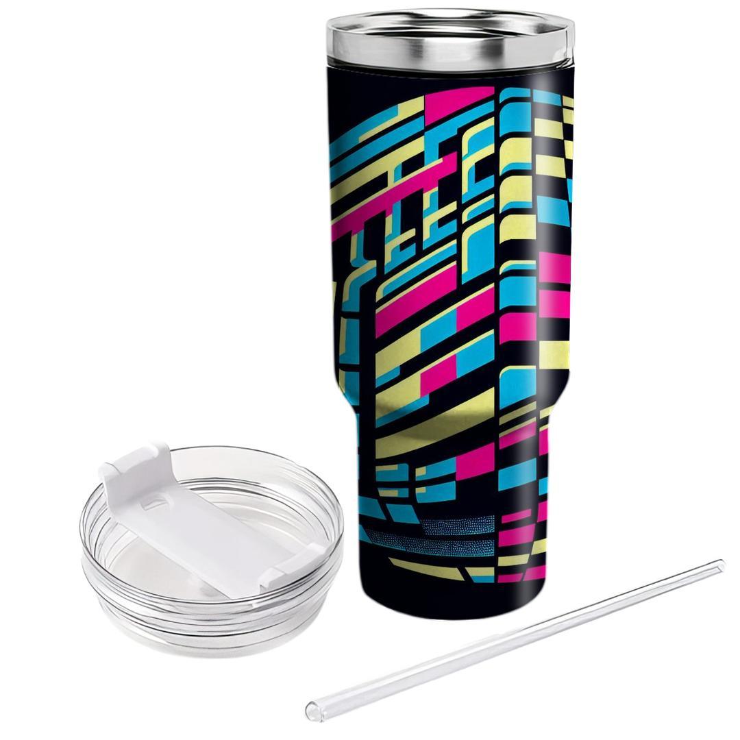 Retro Futuristic Checkerboard  Personalized Tumblers