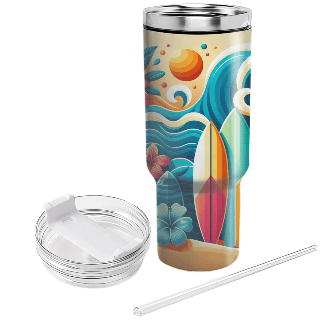 Summer Surf  Tumblers With Lids