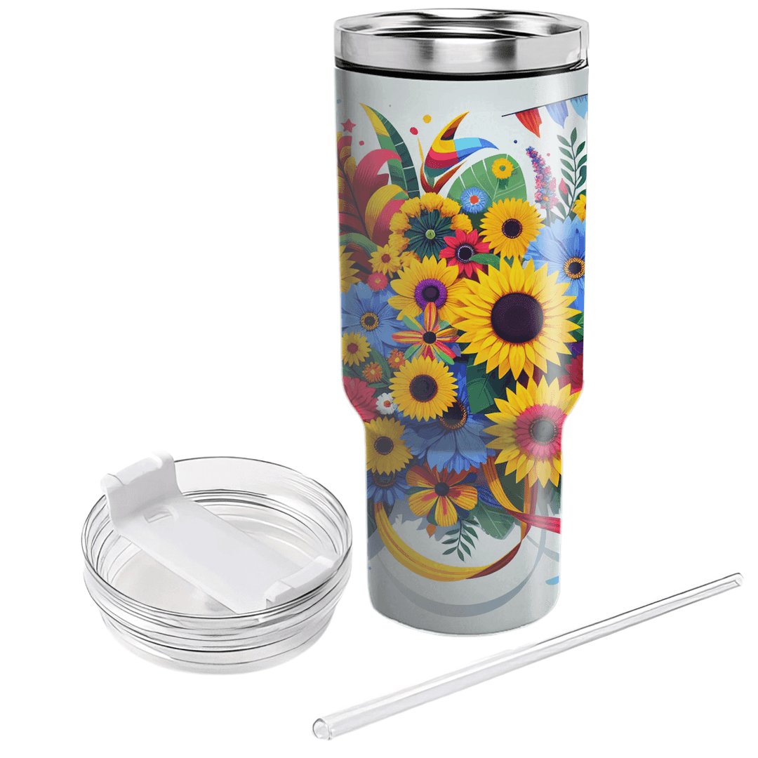 Summer Floral Fiesta  Personalized Tumblers