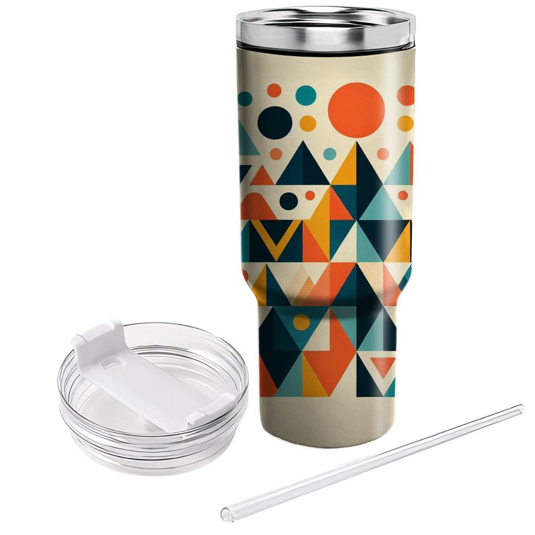 Abstract Triangle Patchwork  Insulated Tumblers