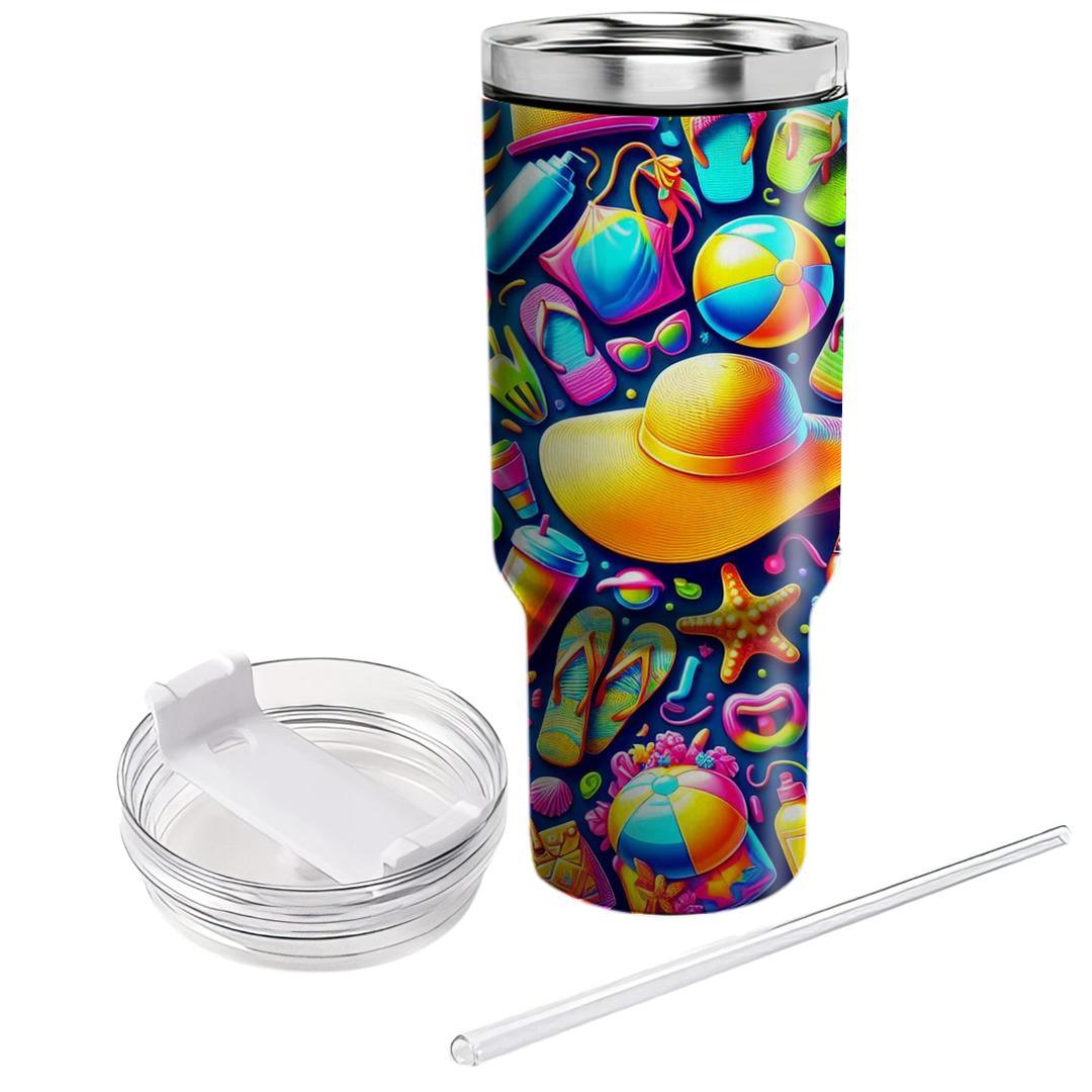 Neon Beach Vibes  Tumblers For Gifts
