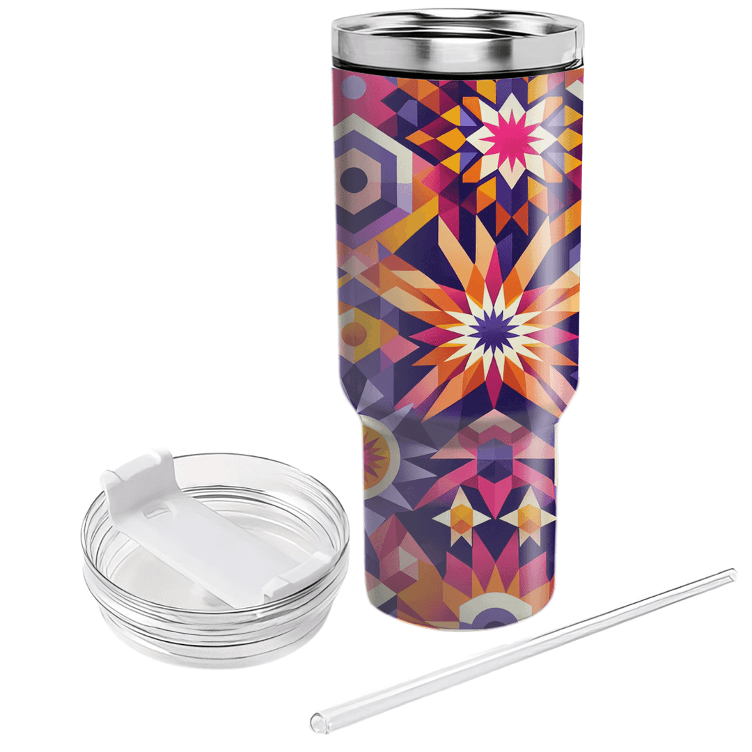 Dazzling Geometric Burst  Custom Tumblers