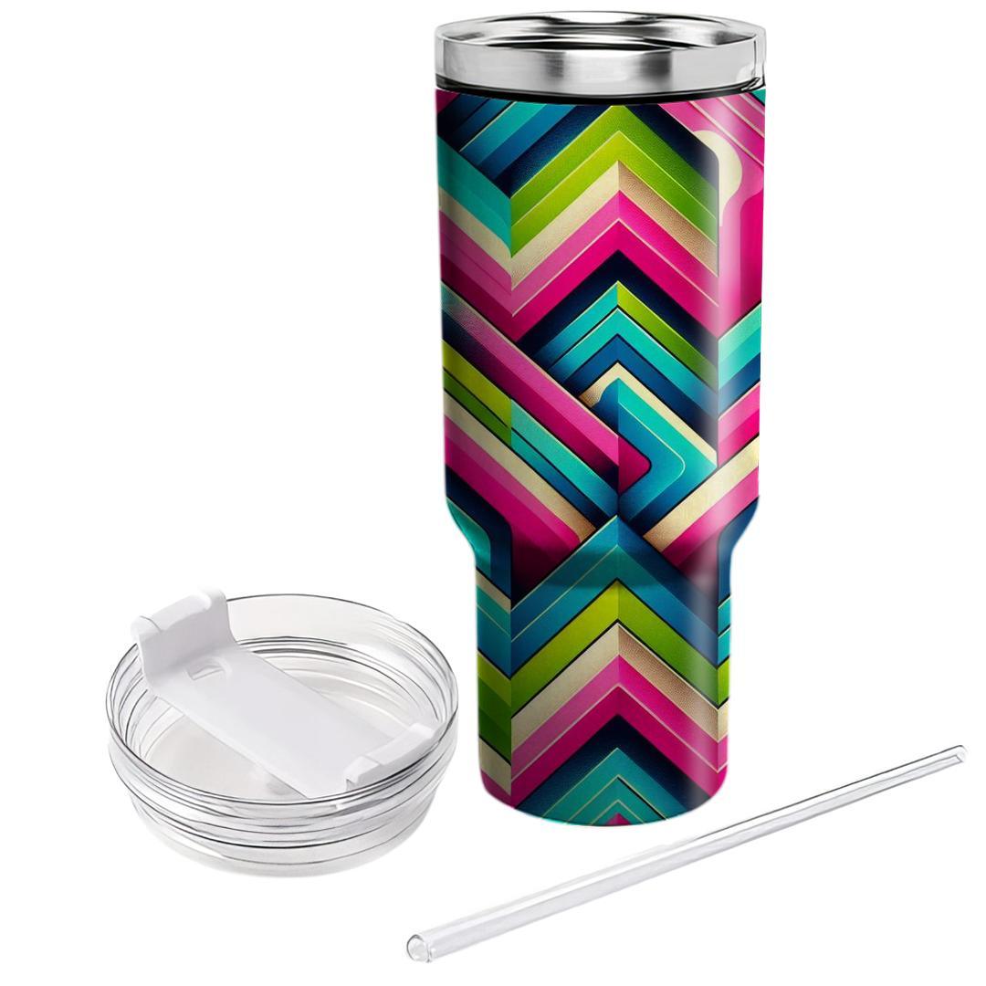 Funky Chevron Groove  Decorative Tumblers