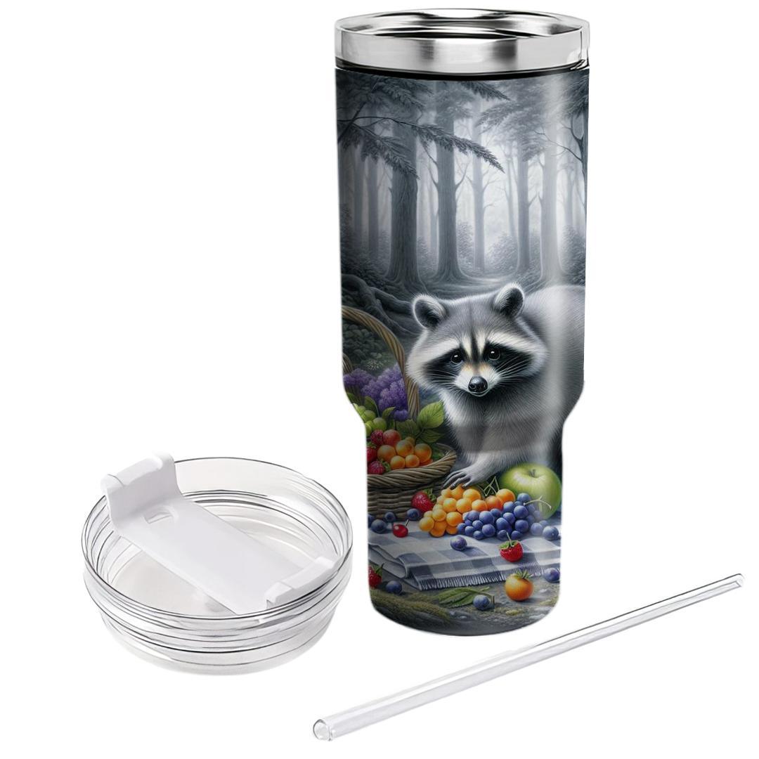 Charming Raccoon Picnic  Travel Tumblers