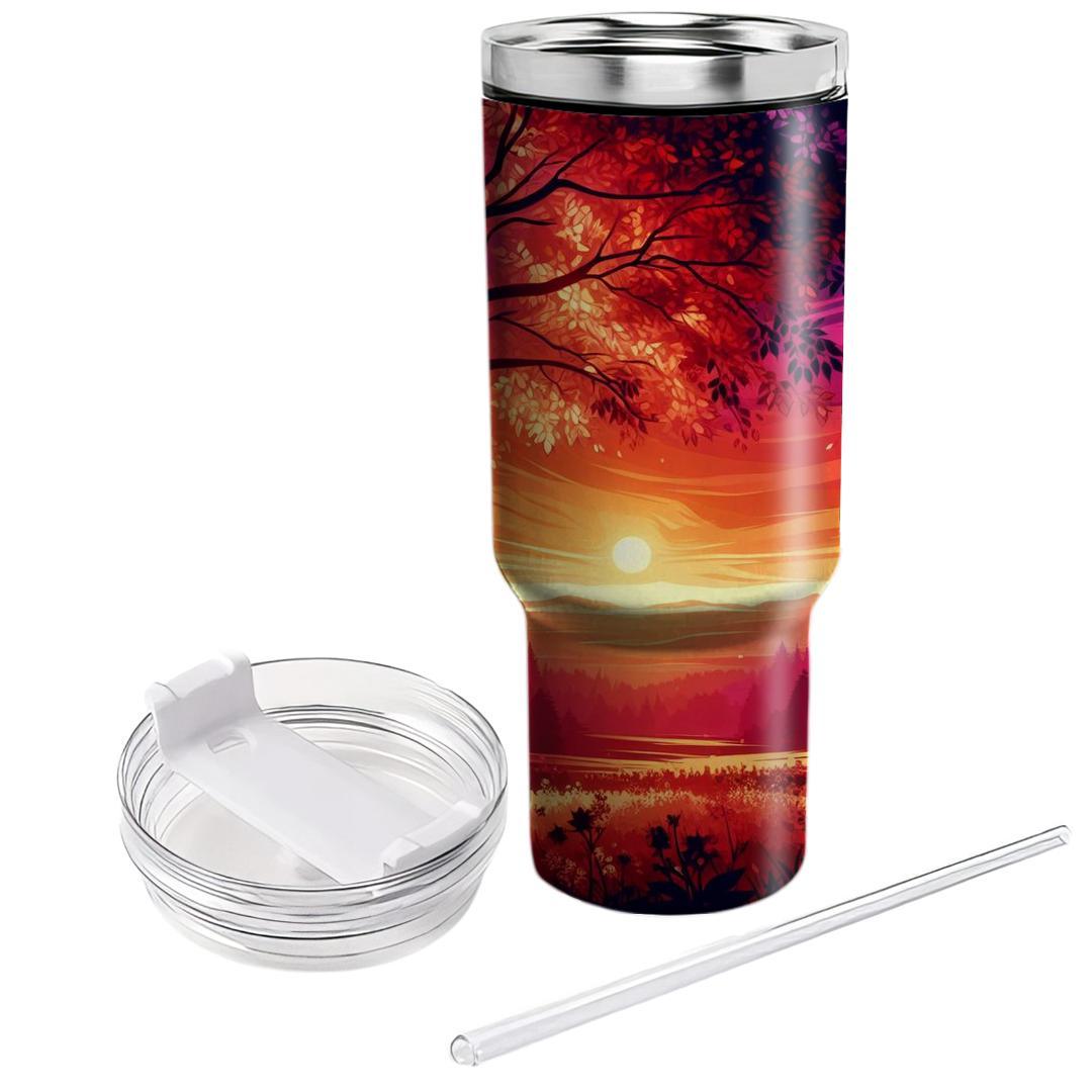 Autumn Twilight Trail  Travel Tumblers