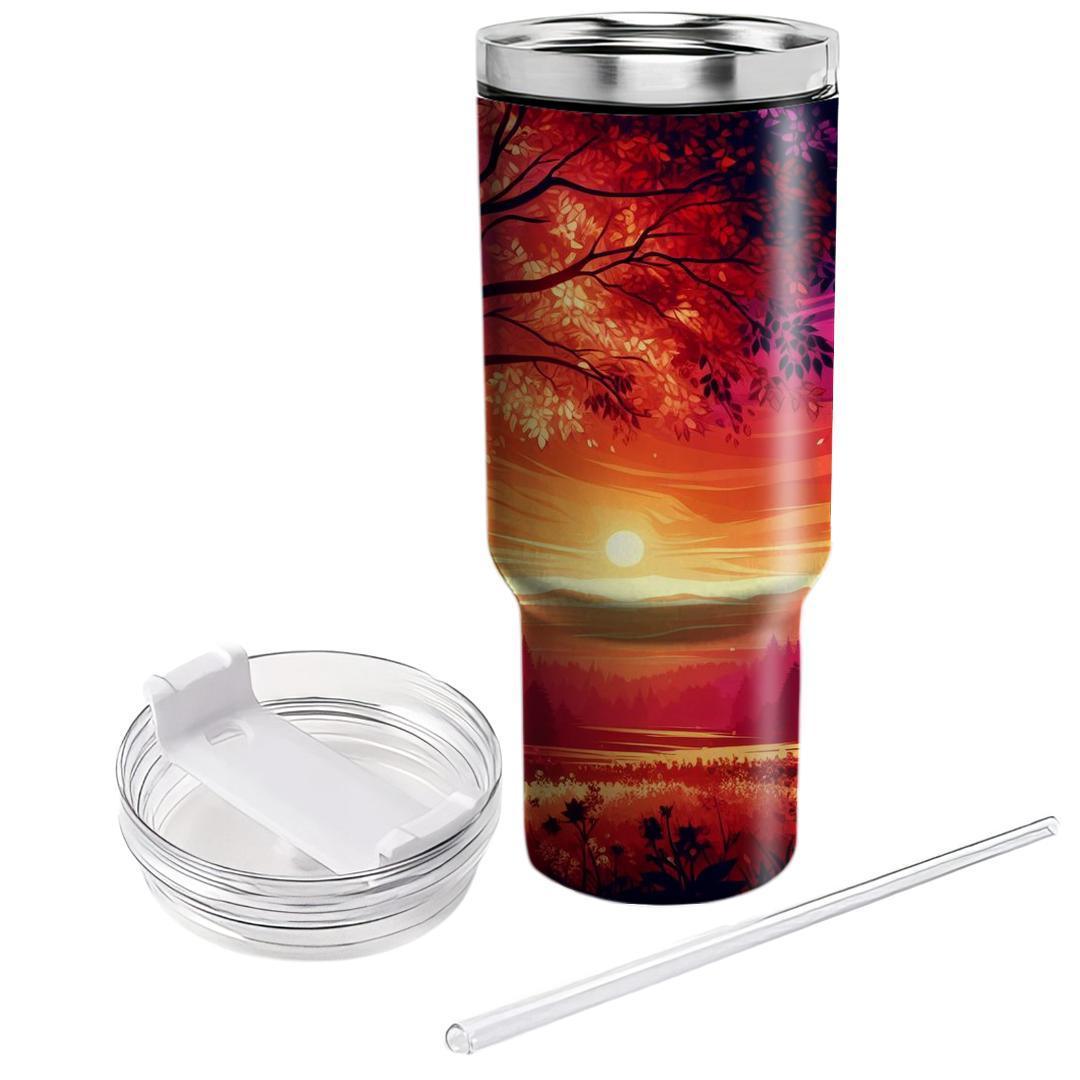 Autumn Twilight Trail  Travel Tumblers