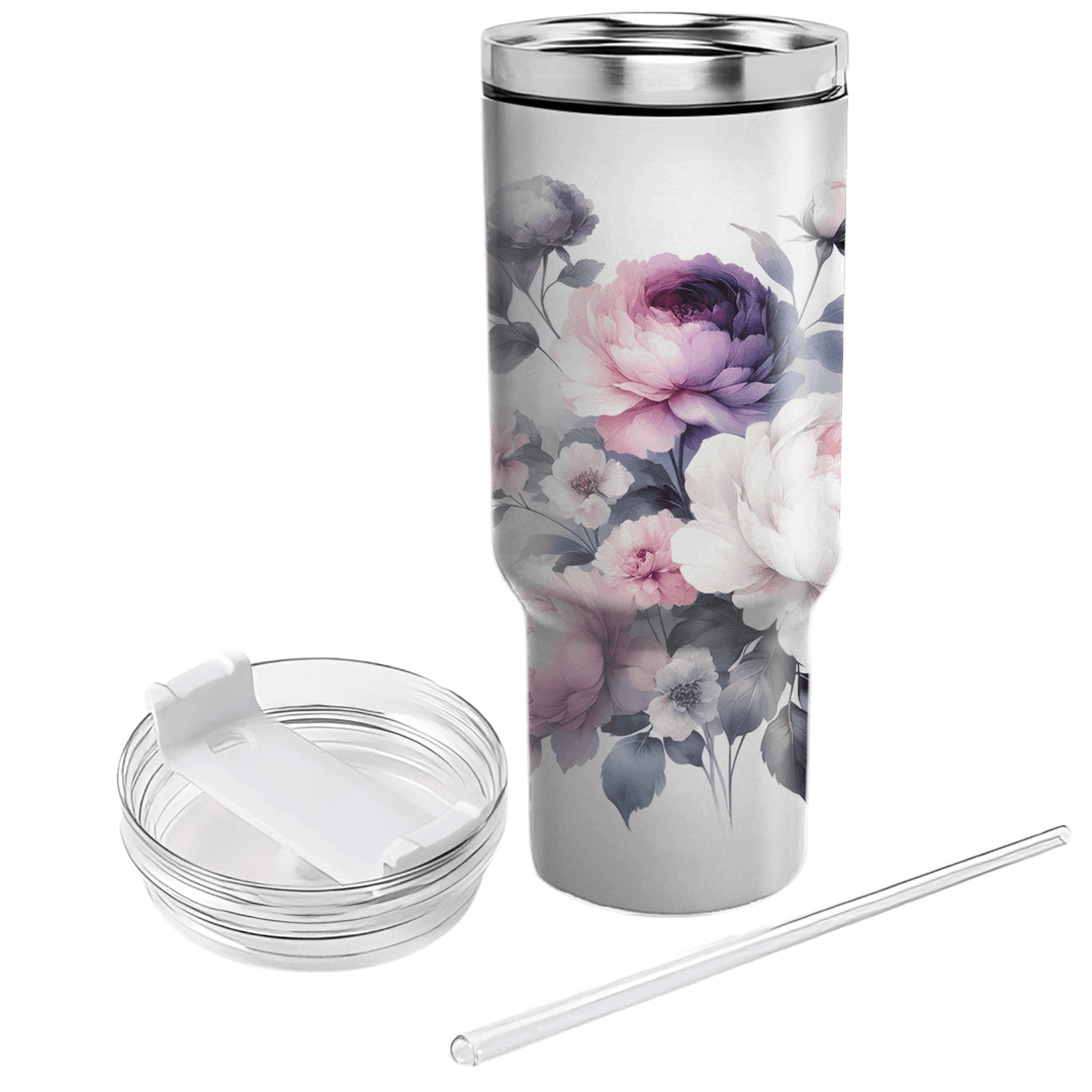 Chic Watercolor Floral  Tumblers With Lids