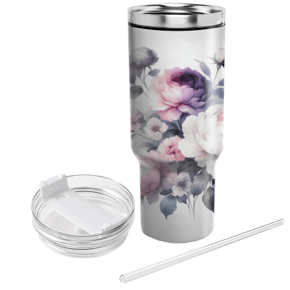 Chic Watercolor Floral  Tumblers With Lids