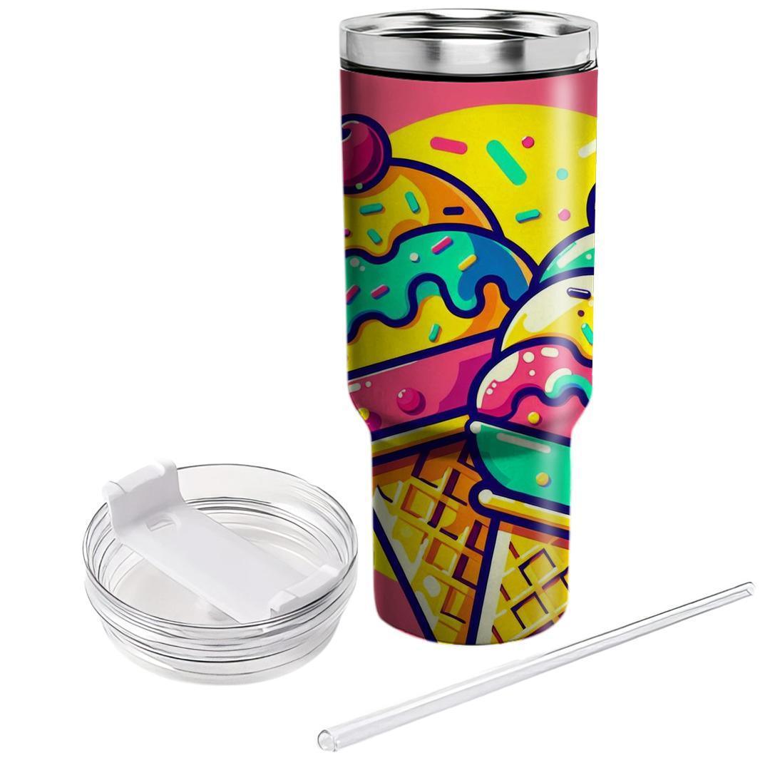 Funky Ice Cream Cone  Personalized Tumblers