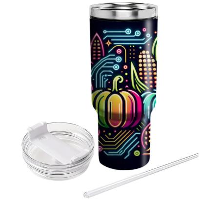 Digital Harvest - Futuristic Thanksgiving  Tumblers With Lids