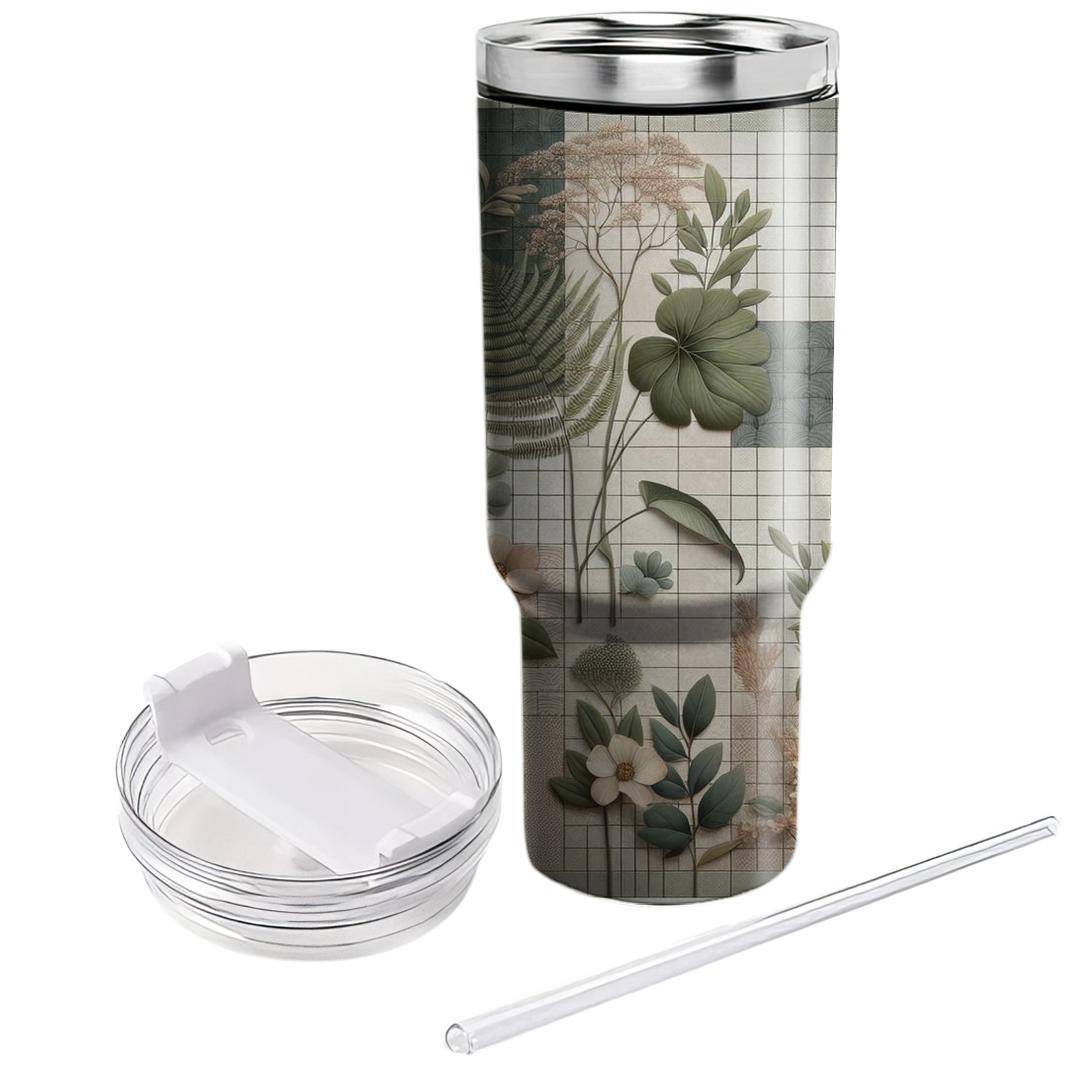 Chic Botanical Grid  Unique Tumblers