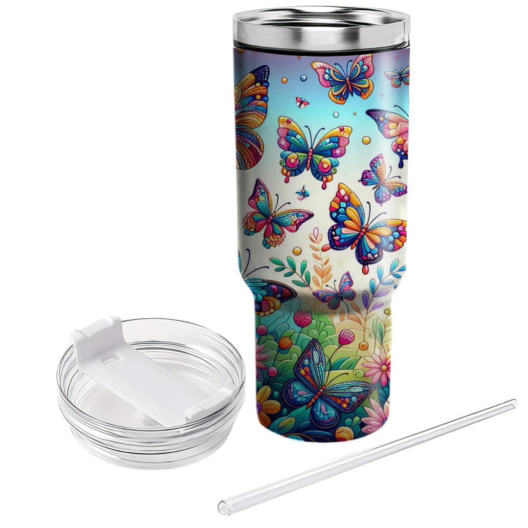 Dazzling Butterfly Harmony  Tumblers With Lids