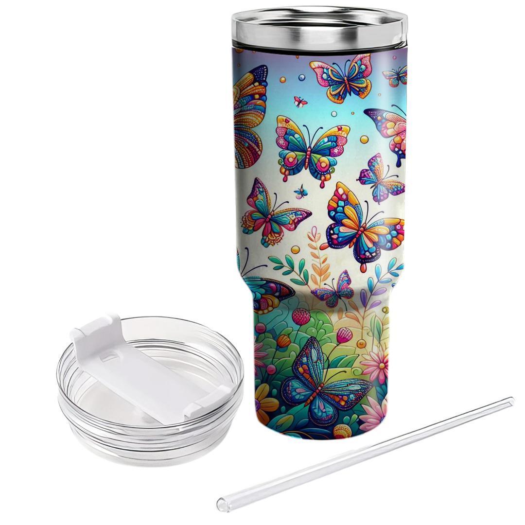 Dazzling Butterfly Harmony  Tumblers With Lids