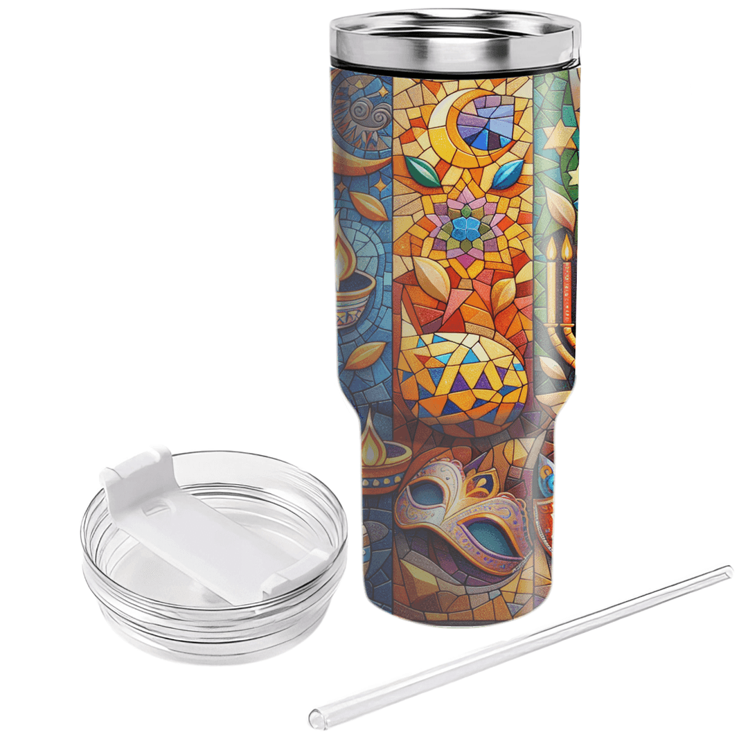 Unity In Diversity - Global Festival Mosaic Custom Tumblers