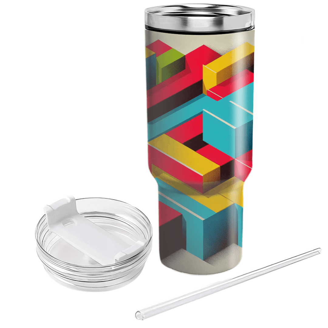 Retro Color Blocks  Custom Tumblers