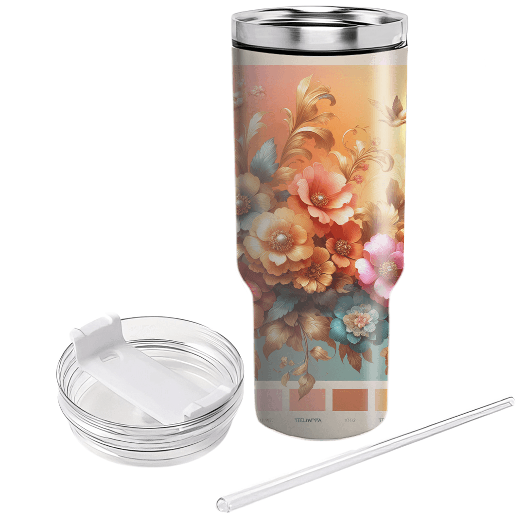 Floral Sunset Symphony  Custom Tumblers