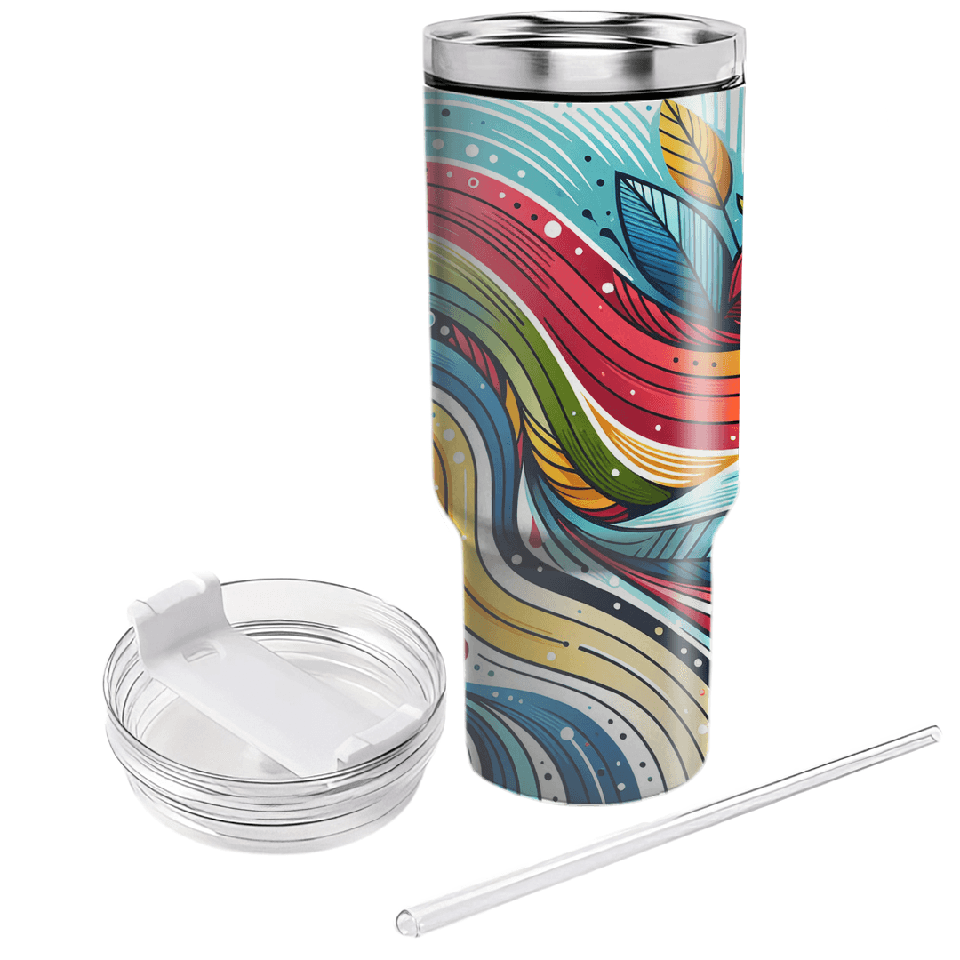 Spring Rainbow Renewal  Tumblers With Lids