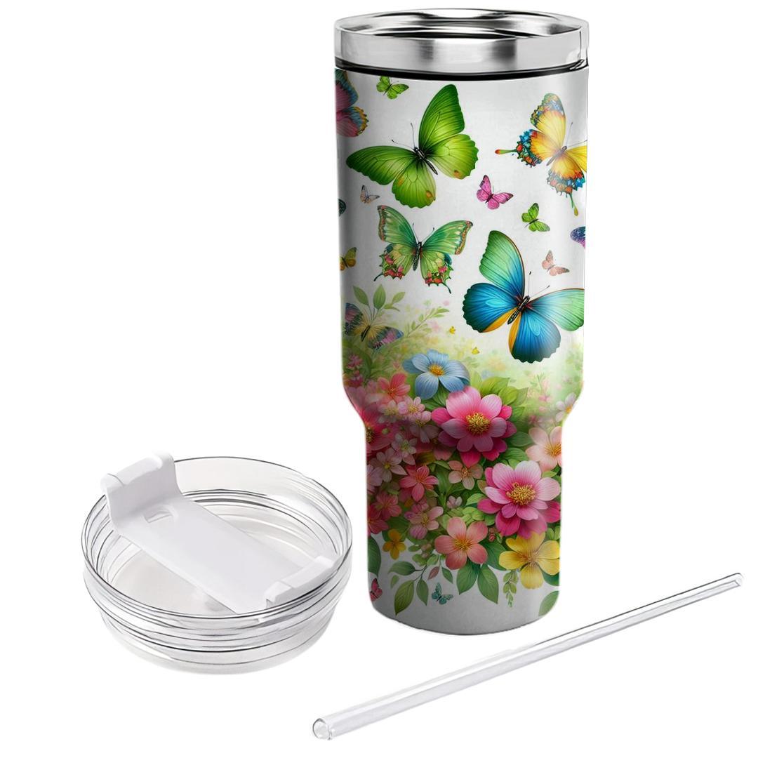 Spring Chasing Butterflies  Unique Tumblers