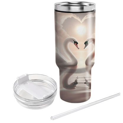 Elegant Swans In Love  Tumbler Cups