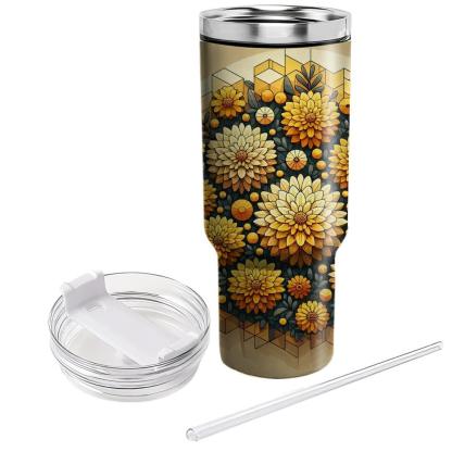 Sunny Marigold Mosaic  Insulated Tumblers