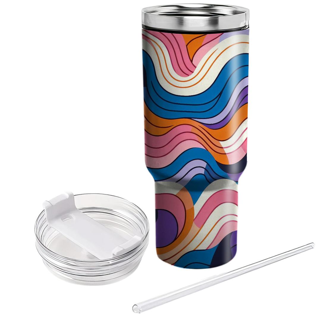 Abstract Stripe Wave Unique Tumblers