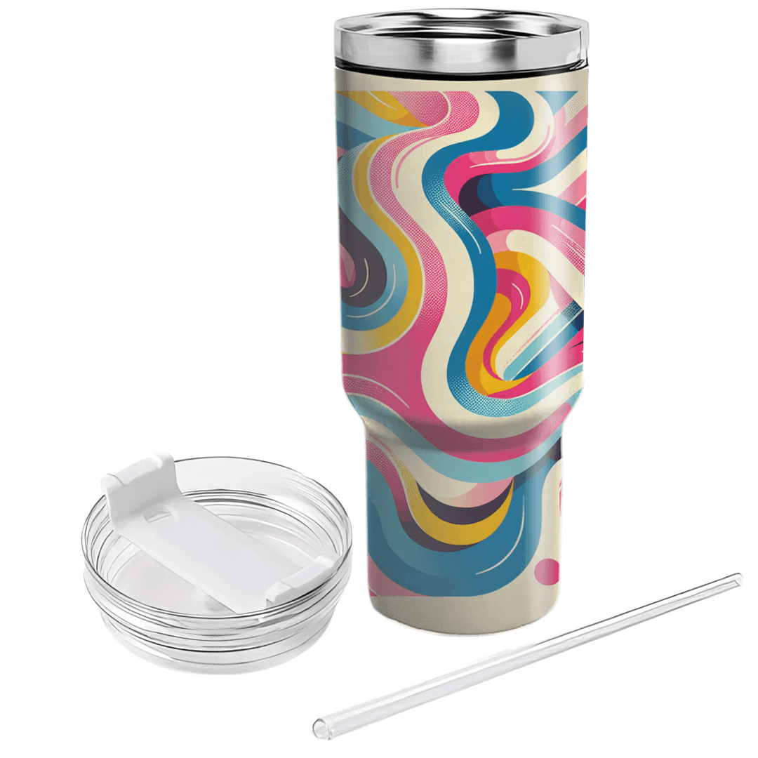 Groovy Geometric Waves Decorative Tumblers