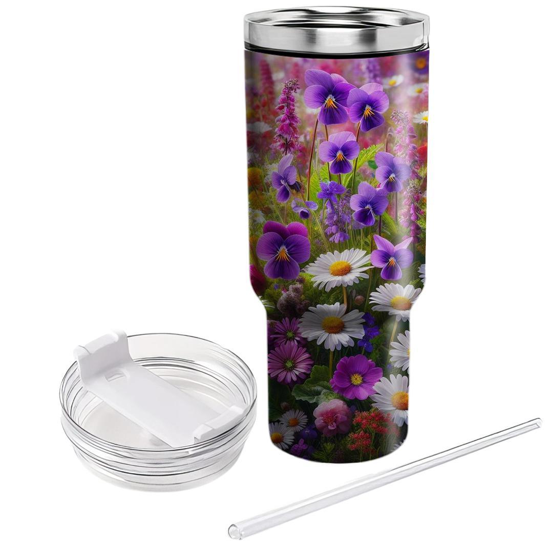 Violet Wildflower Symphony  Tumbler Cups