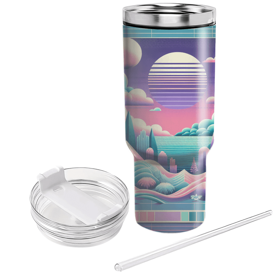 Vaporwave Paradise Travel Tumblers