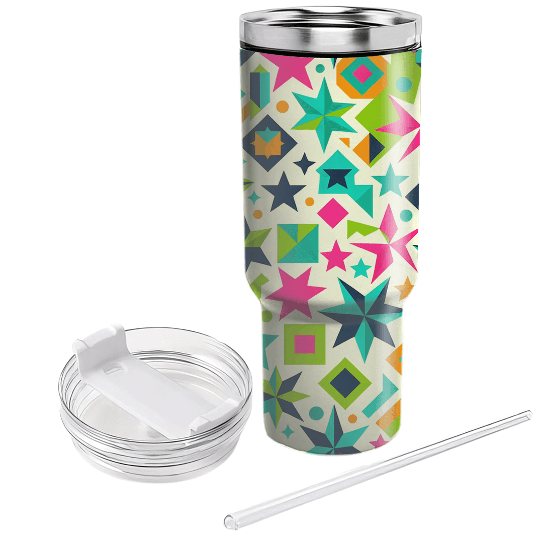 Funky Geometric Stars Custom Tumblers