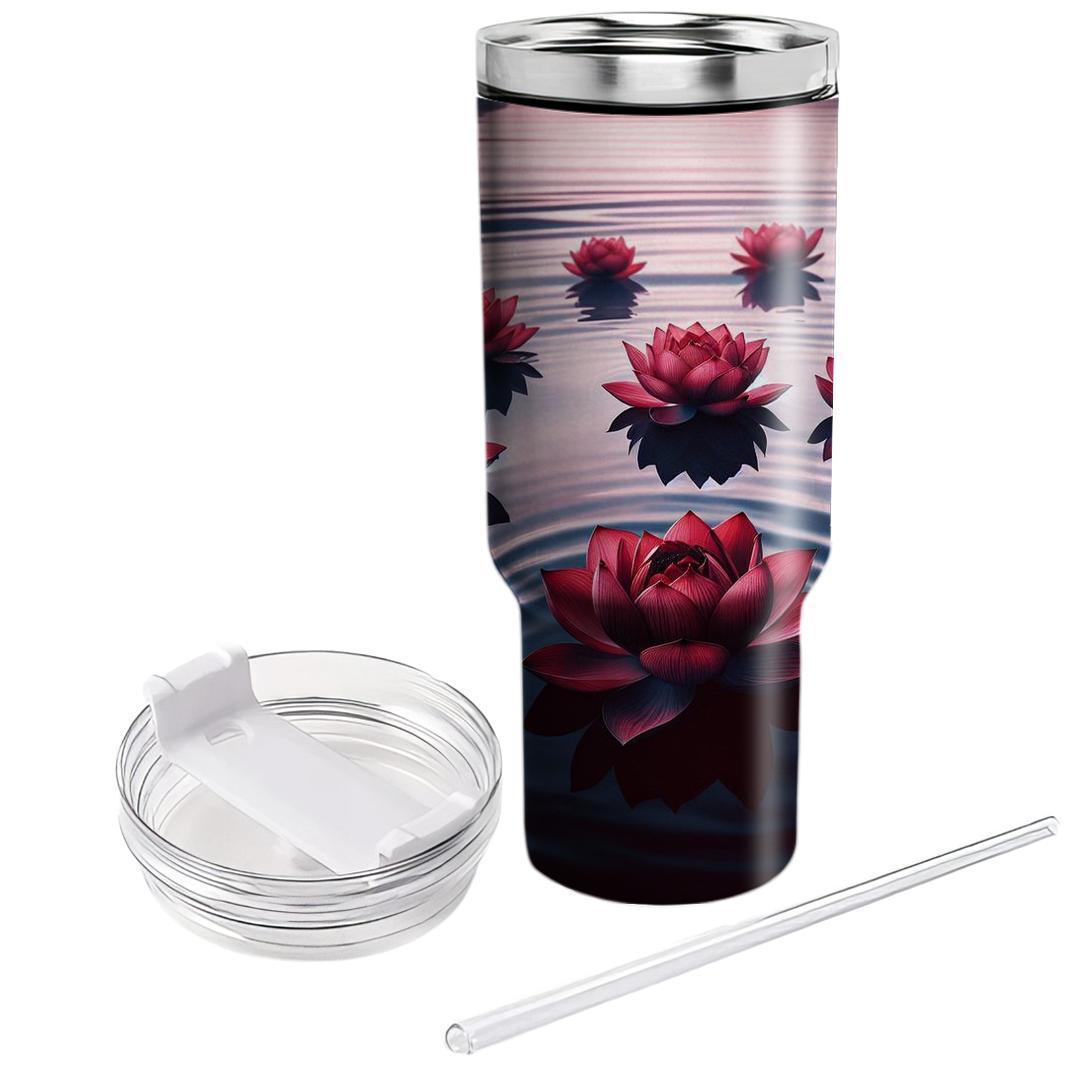 Crimson Lotus Reflection  Tumbler Cups