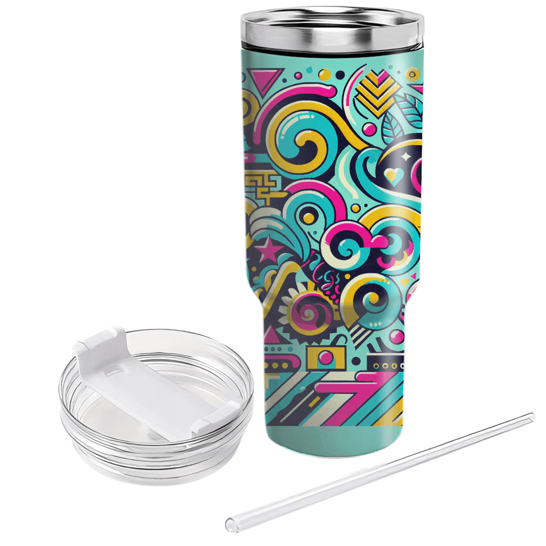 Groovy 80s Patterns  Tumblers For Gifts