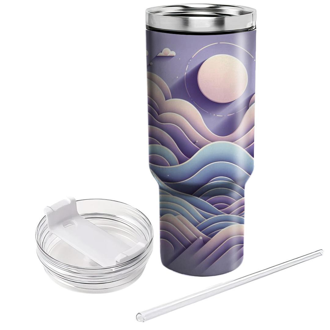 Dynamic Waves In Lavender  Tumblers For Gifts