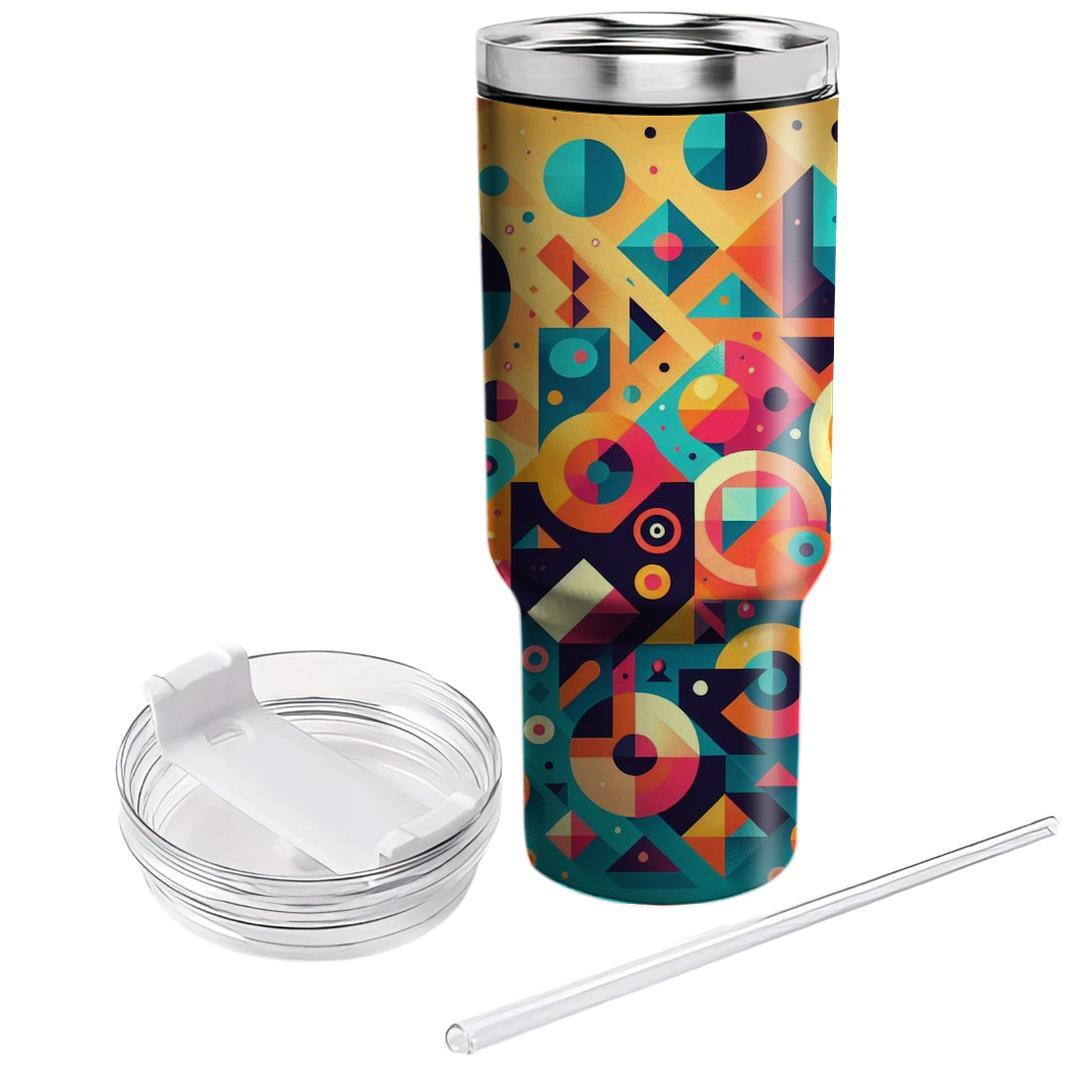 Funky Colorful Geometric  Travel Tumblers