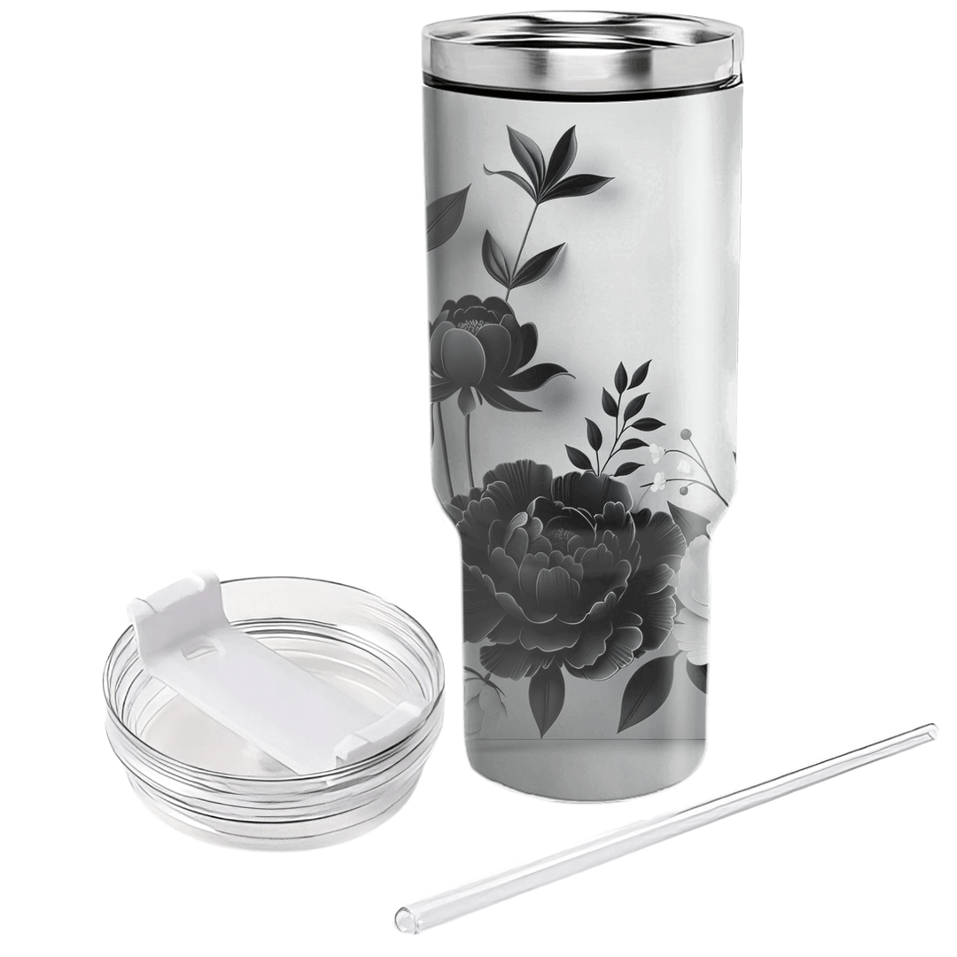 Chic Monochrome Floral  Unique Tumblers