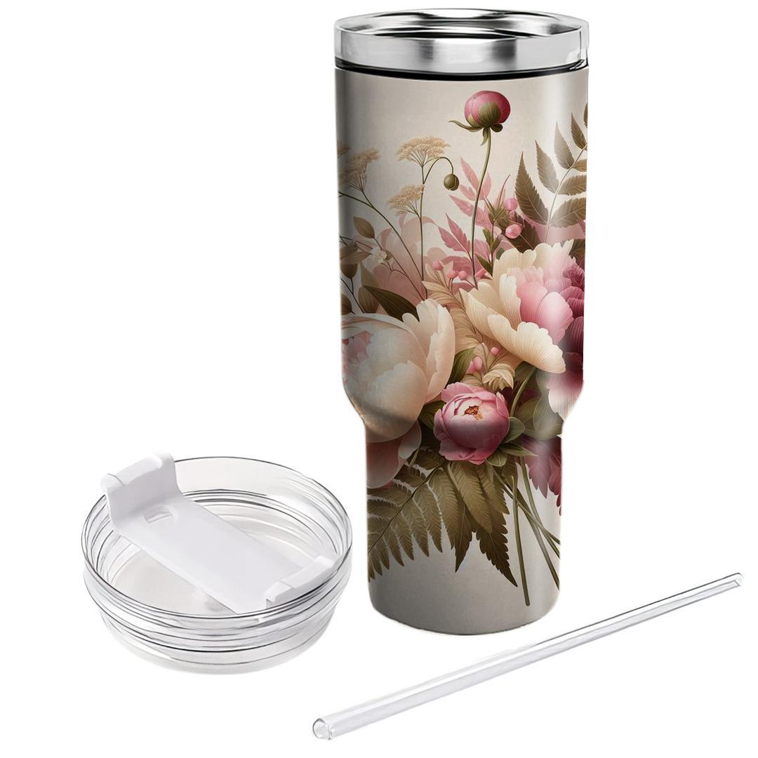 Vintage Peony Bouquet  Tumblers For Gifts