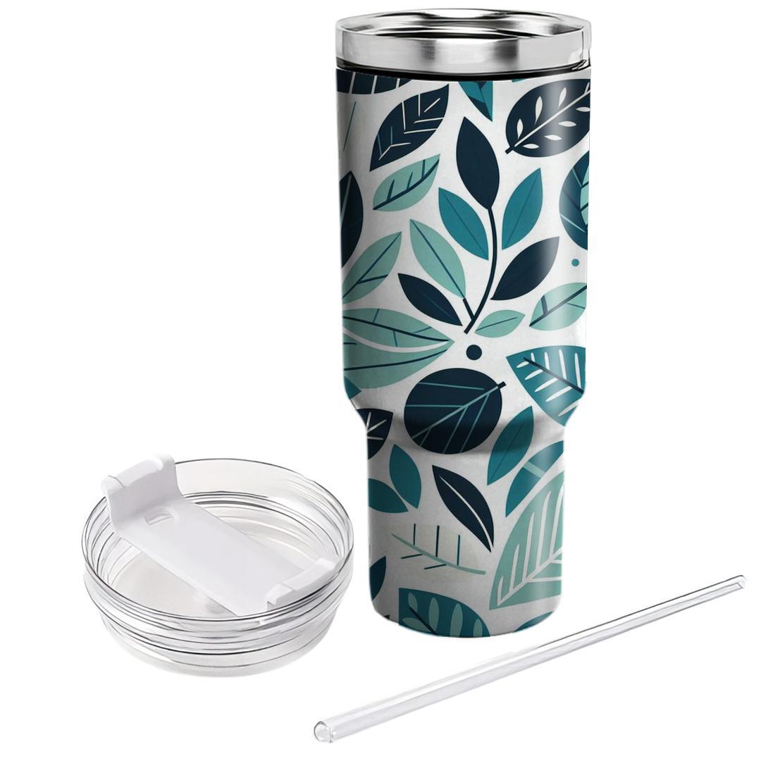 Stylized Leaves  Tumblers With Lids