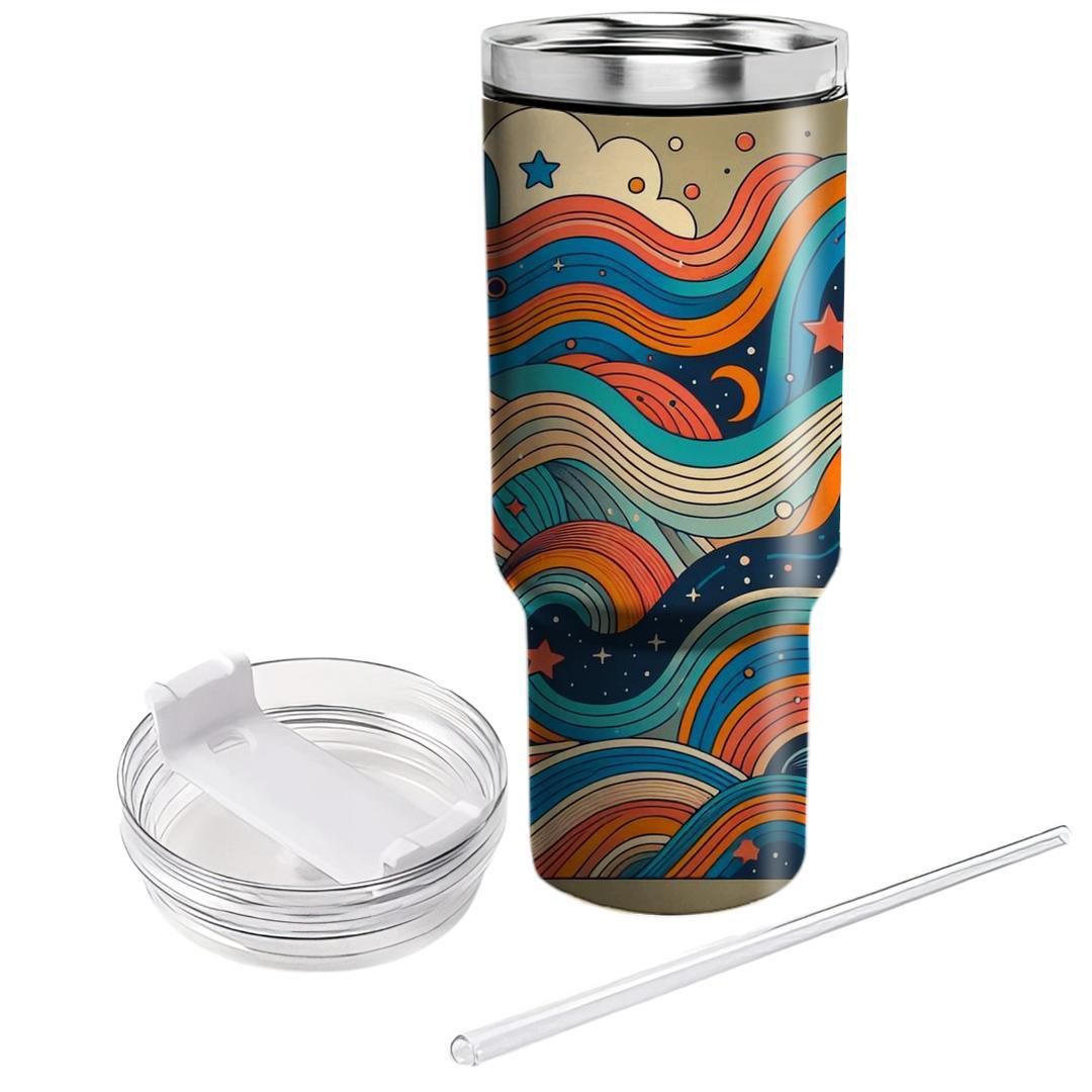 Groovy Stripes And Stars  Custom Tumblers