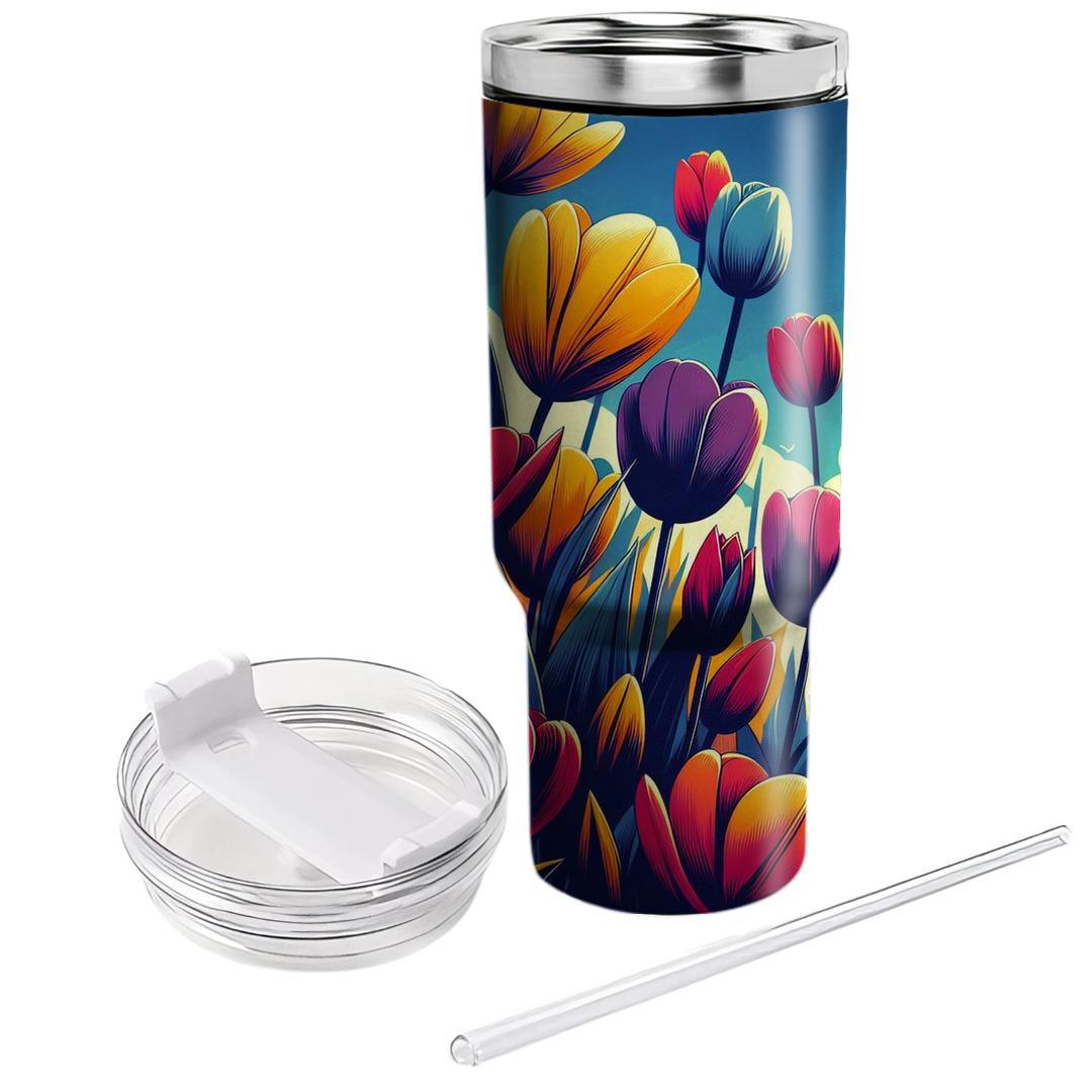 Field Of Tulips  Unique Tumblers