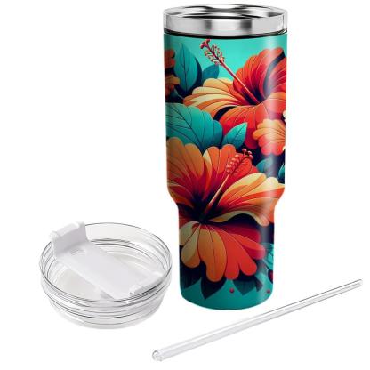 Fiery Hibiscus Splash  Insulated Tumblers