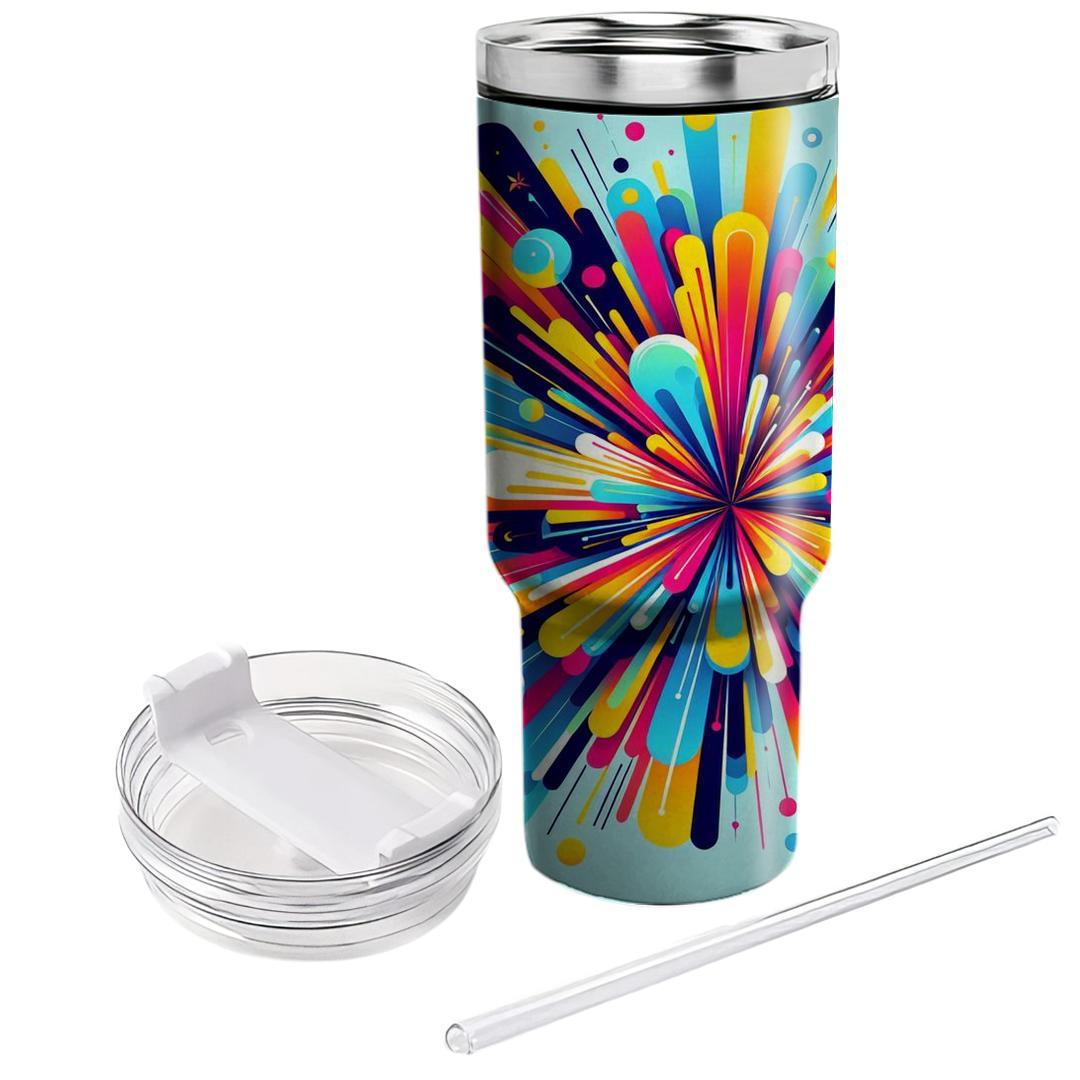 Electrifying Retro Color Burst  Tumbler Cups