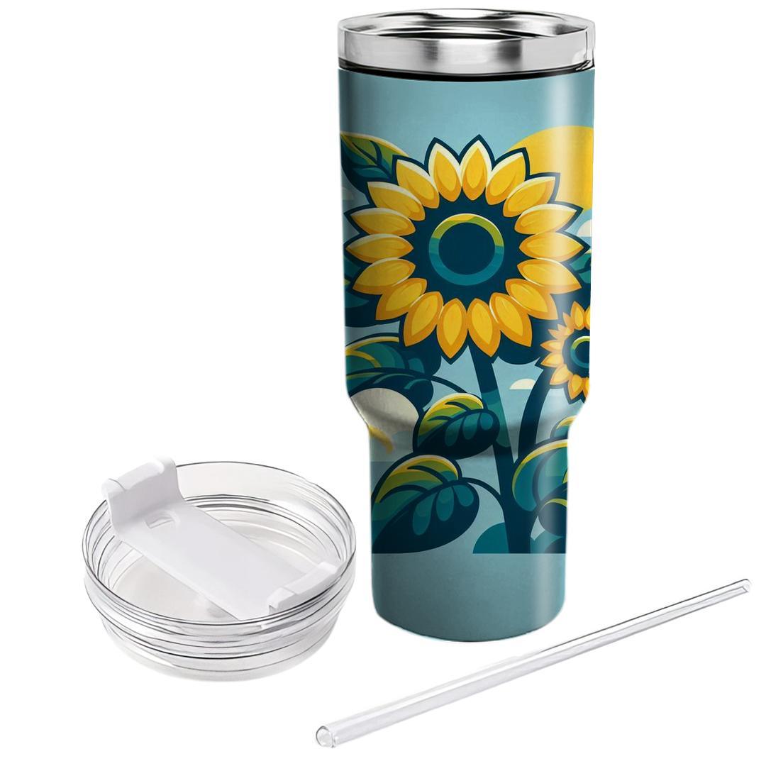 Charming Sunflower Delight  Tumblers With Lids
