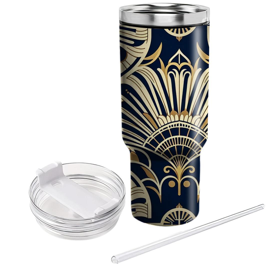 Sophisticated Art Deco Fan  Decorative Tumblers
