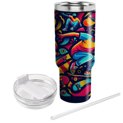 Radical 80s Skateboard  Personalized Tumblers