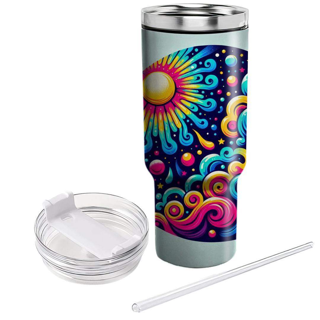 Funky Tie-dye Galaxy  Travel Tumblers