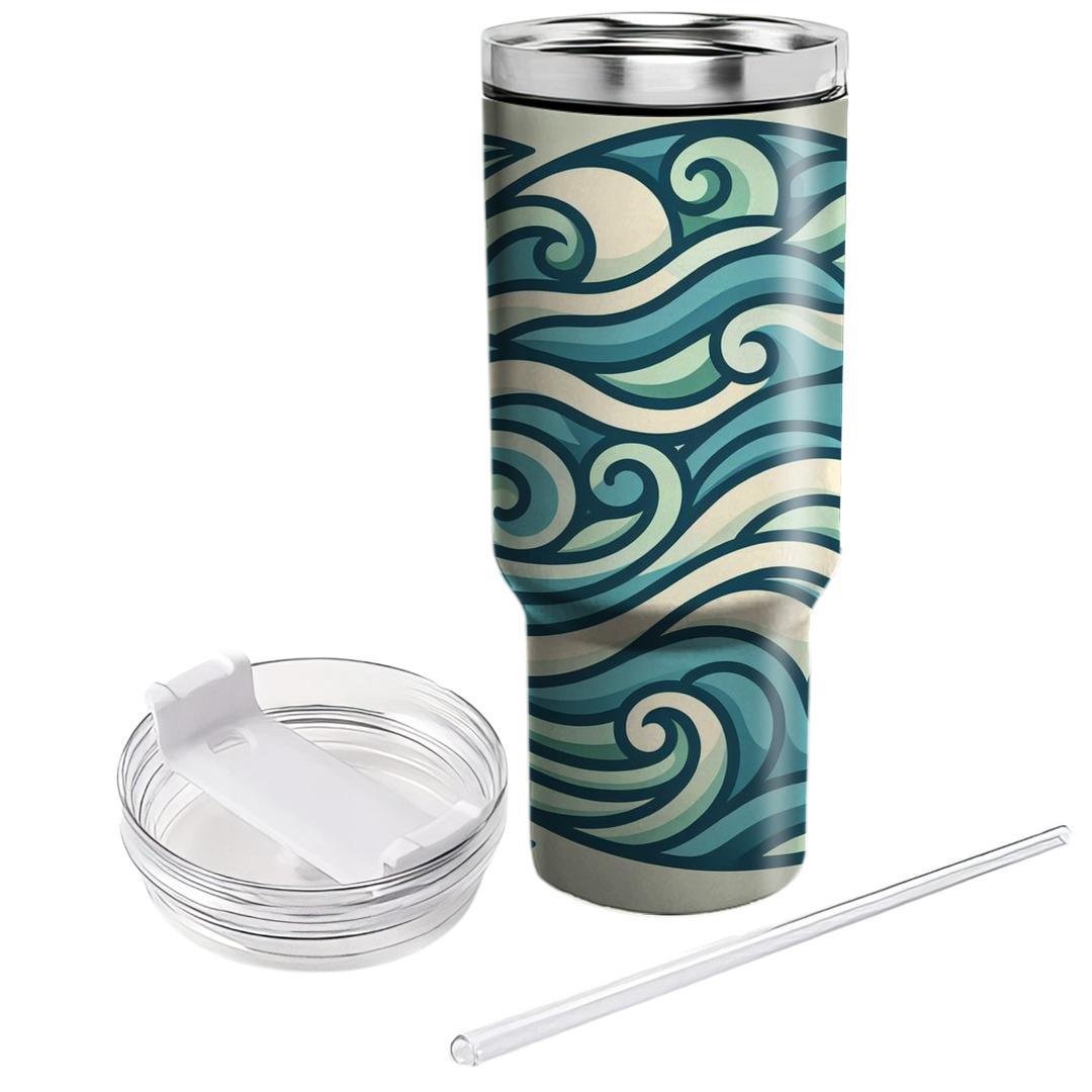 Stylized Waves Of Harmony  Custom Tumblers