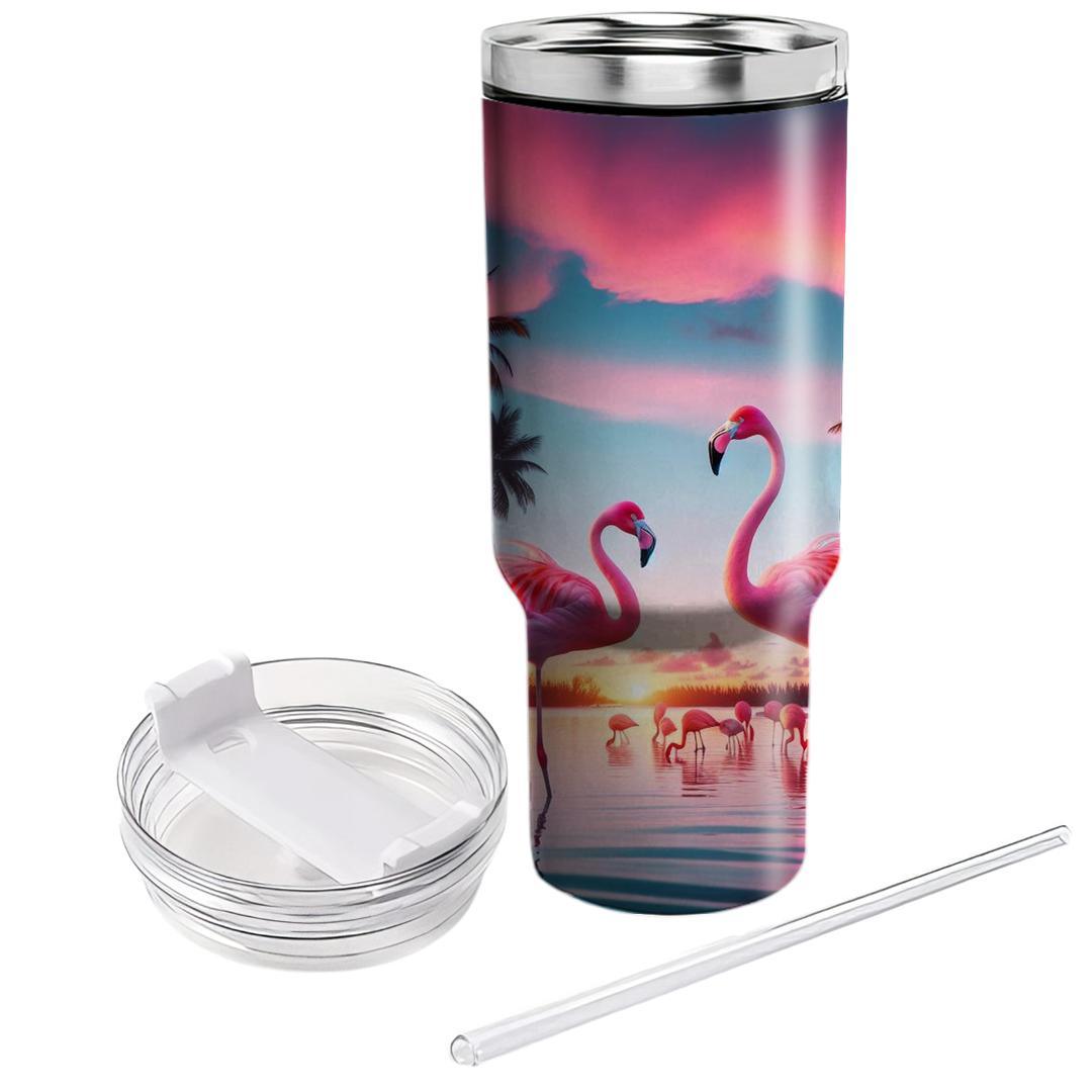 Chic Flamingo Oasis  Travel Tumblers