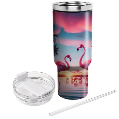 Chic Flamingo Oasis  Travel Tumblers
