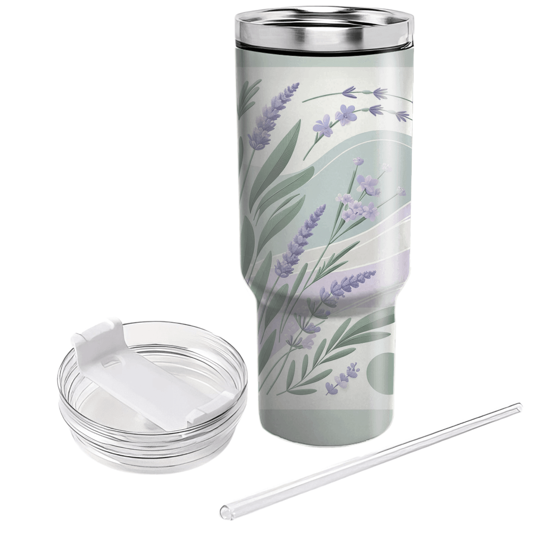 Serene Lavender Fields Personalized Tumblers
