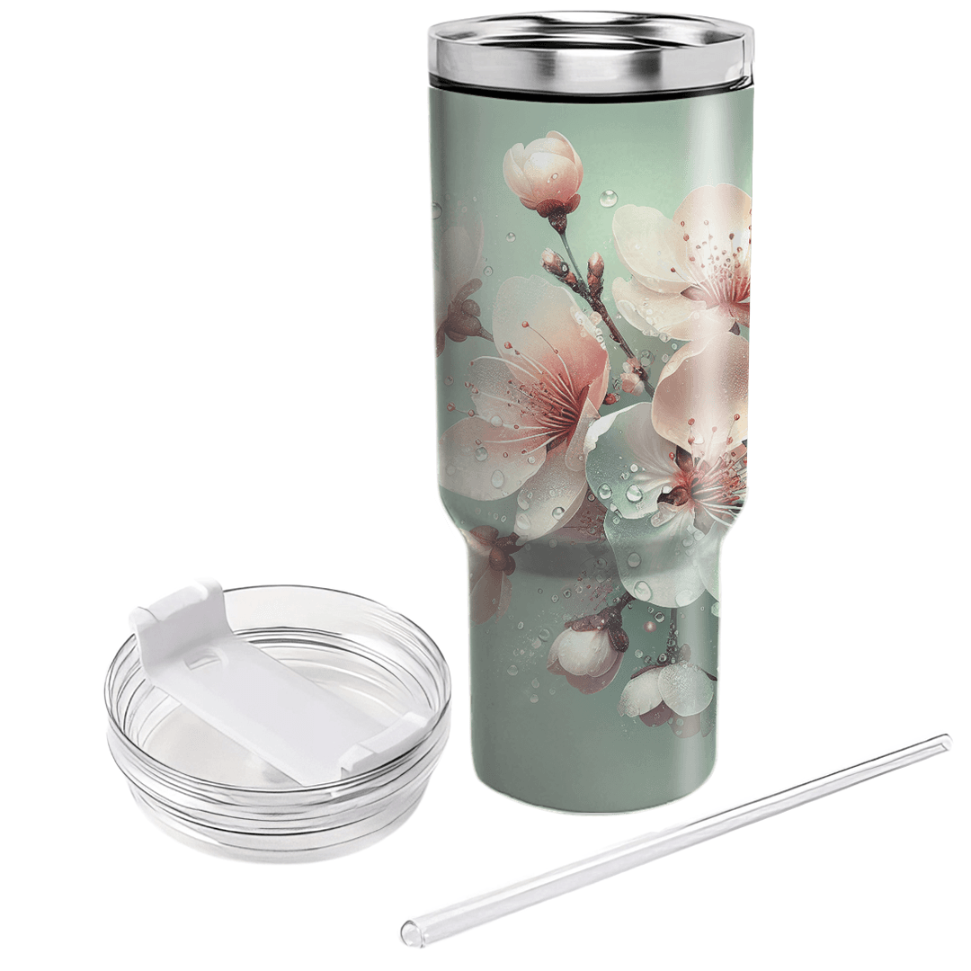 Spring Blossoms And Raindrops  Tumbler Cups